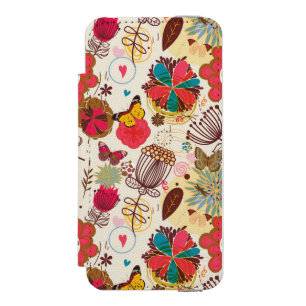Floral pattern in retro style 4 incipio watson™ iPhone 5 wallet case