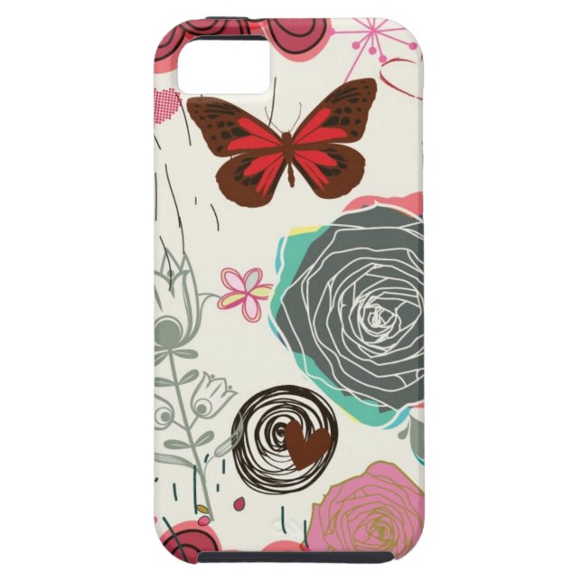 Floral pattern in retro style 5 Case-Mate iPhone case (Back)