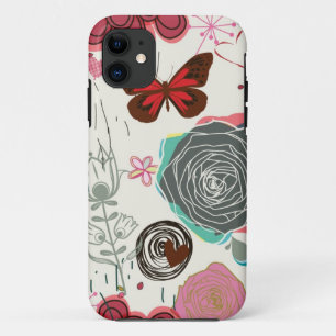 Floral pattern in retro style 5 iPhone 11 case