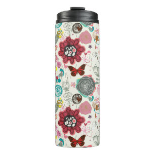 Floral pattern in retro style 5 thermal tumbler