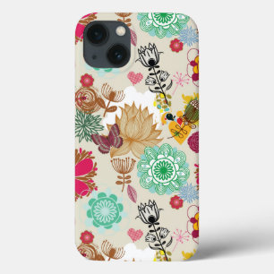 Floral pattern in retro style iPhone 13 case