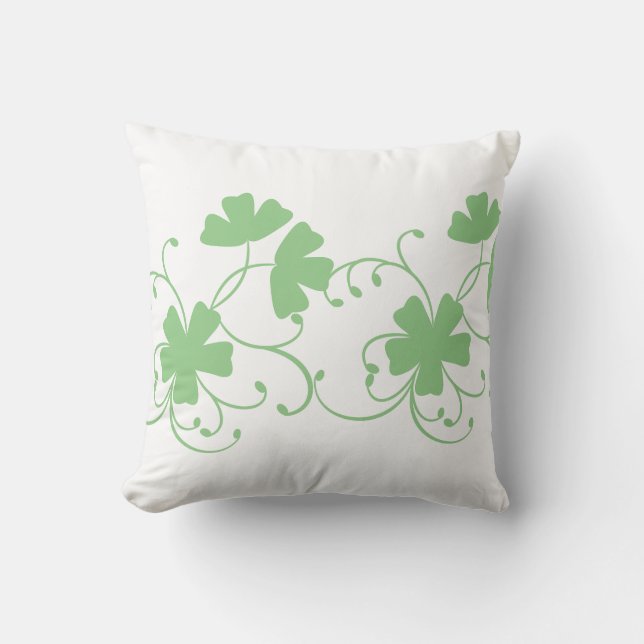 Floral Pattern In Sage Green Colour Cushion (Front)