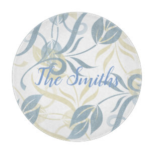 Floral Pattern in Slate Blue  Cutting Board