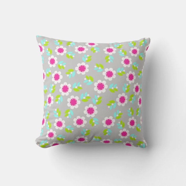 Floral Pattern In Spring Colours Cushion (Front)
