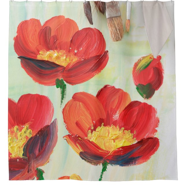 Floral pattern in the form of abstraction. Designe Shower Curtain (Front)