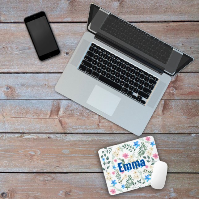 Floral  pattern initial monogram  mouse mat (Creator Uploaded)