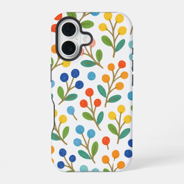 floral pattern iPhone 16 case (Back)