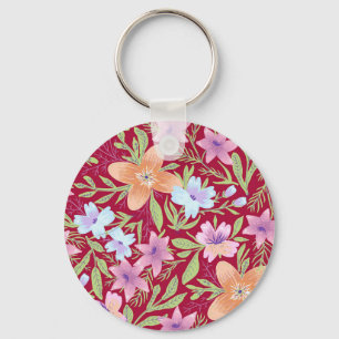 Floral Pattern Key Ring