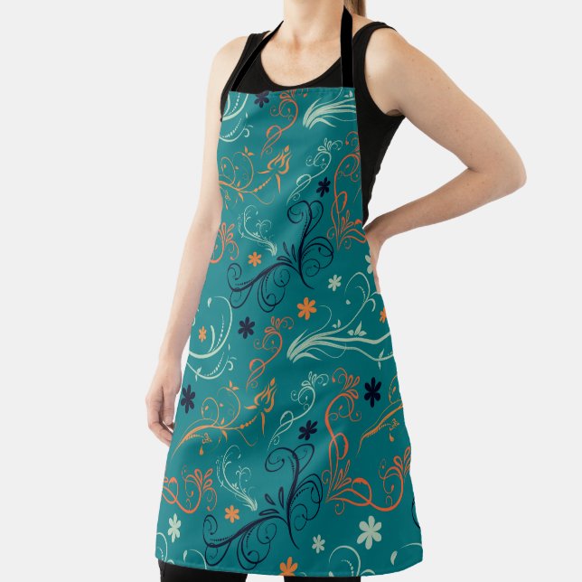 Floral Pattern Kitchen Style Apron (Insitu)