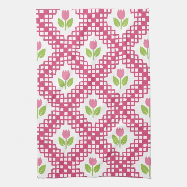 Floral Pattern Kitchen Towel (Vertical)