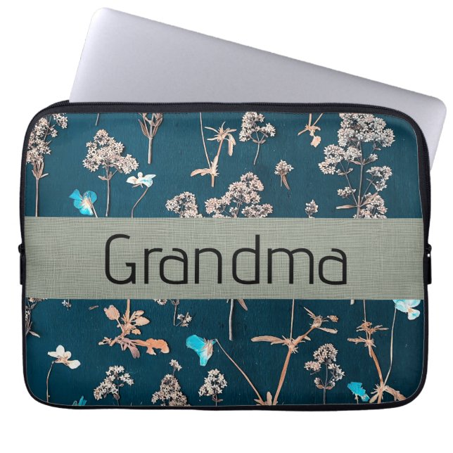 Floral Pattern Laptop Sleeve (Front)