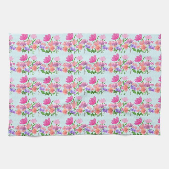 floral pattern light switch cover tea towel (Horizontal)