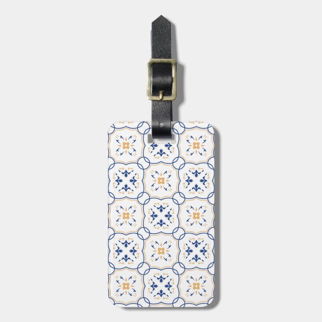 Floral Pattern Luggage Tag (Front Vertical)