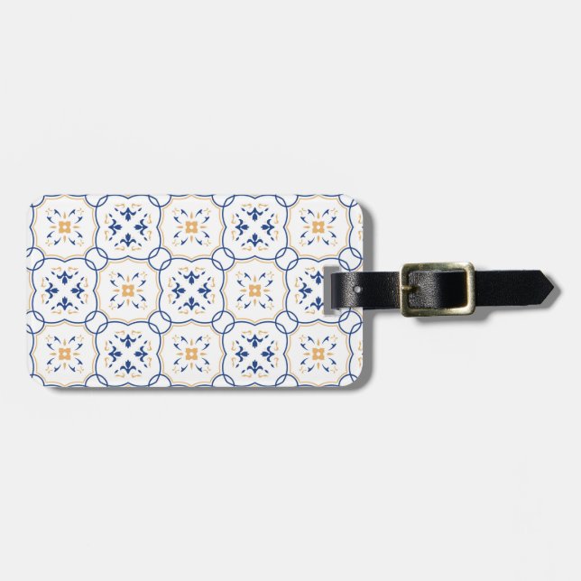 Floral Pattern Luggage Tag (Front Horizontal)