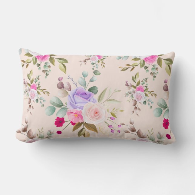 Floral Pattern Lumbar Cushion (Front)