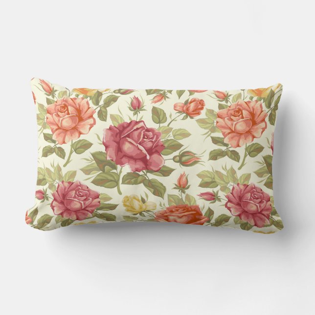 Floral Pattern Lumbar Cushion (Front)