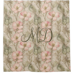 Floral Pattern Meadow Wildflower Garden Art Shower Curtain