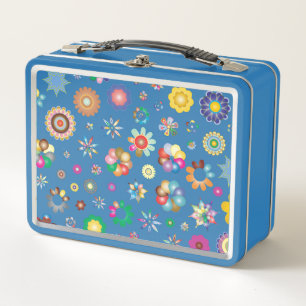 Floral Pattern Metal Lunch Box