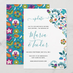 Floral Pattern Mexican Style Wedding Update Invitation