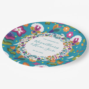 Floral Pattern Mexican Wedding Personalised Paper Plate