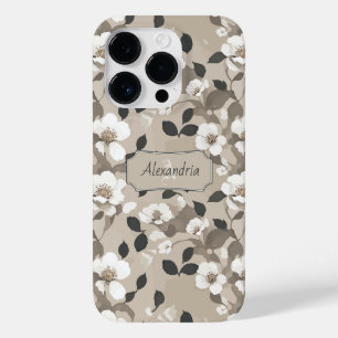 Floral Pattern Modern Minimalistic wild roses Case-Mate iPhone 14 Pro Case