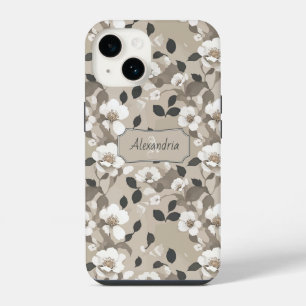 Floral Pattern Modern Minimalistic wild roses iPhone 14 Case