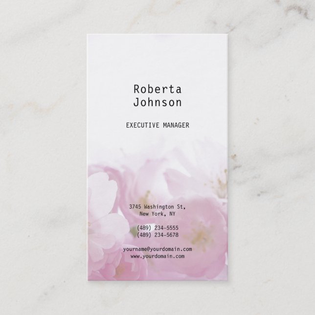 Floral Pattern Modern Professional Feminine Business Card (Front)