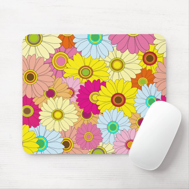 floral pattern mouse mat (With Mouse)