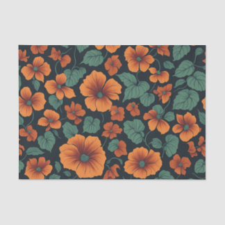 Floral Pattern Nasturtium Flowers Tissue Paper