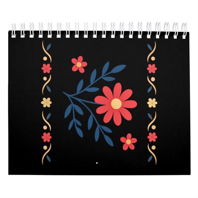 Floral Pattern Notebook Calendar (Cover)