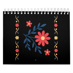 Floral Pattern Notebook Calendar