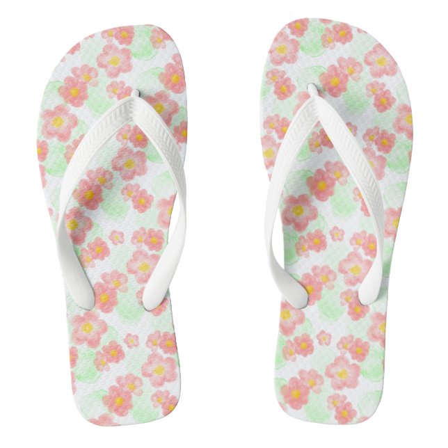 Floral pattern number one flip flops (Footbed)