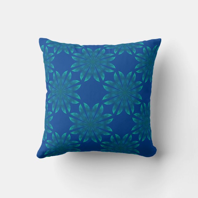 Floral pattern on indigo cushion (Back)