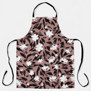Floral pattern on leopard background. apron