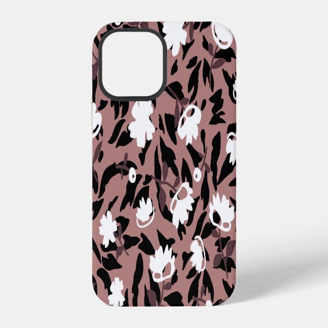 Floral pattern on leopard background. iPhone case (Back)