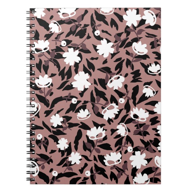 Floral pattern on leopard background. notebook (Front)