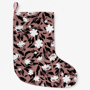 Floral pattern on leopard background. small christmas stocking