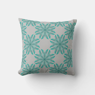 Floral pattern on light grey cushion