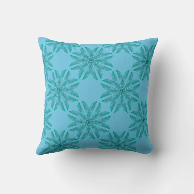 Floral pattern on mint frost cushion (Back)