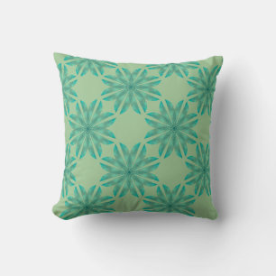 Floral pattern on mint green cushion