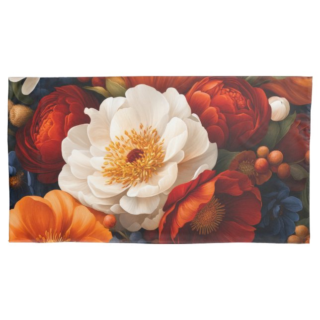 Floral Pattern Pair King Pillowcase (Front-Left)