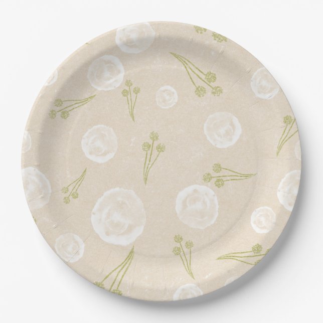 Floral pattern paper plate (Front)