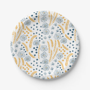 Floral pattern paper plate