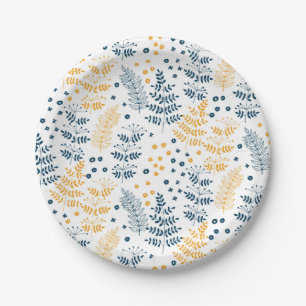 Floral pattern paper plate