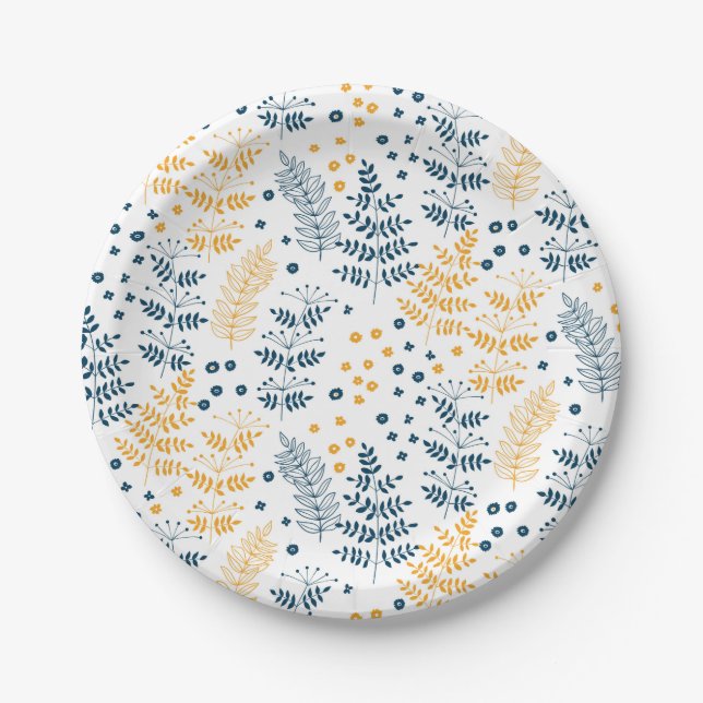 Floral pattern paper plate (Front)