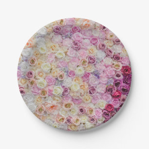 Floral pattern paper plate