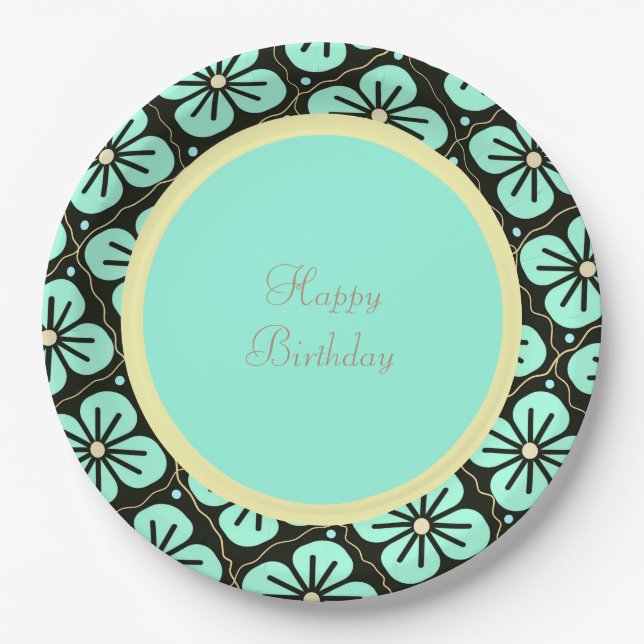 Floral pattern paper plate (Front)