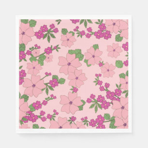 Floral pattern, pastel violet and purple, napkin