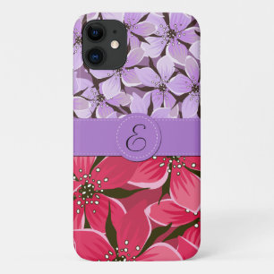 Floral Pattern, Pattern Of Flowers, Monogram iPhone 11 Case