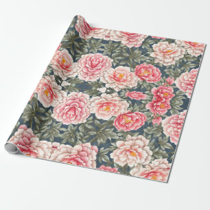 Floral Pattern Peony Flowers Wrapping Paper